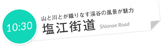 10:30 山と川とが織りなす渓谷の風景が魅力 塩江街道 Shionoe Road